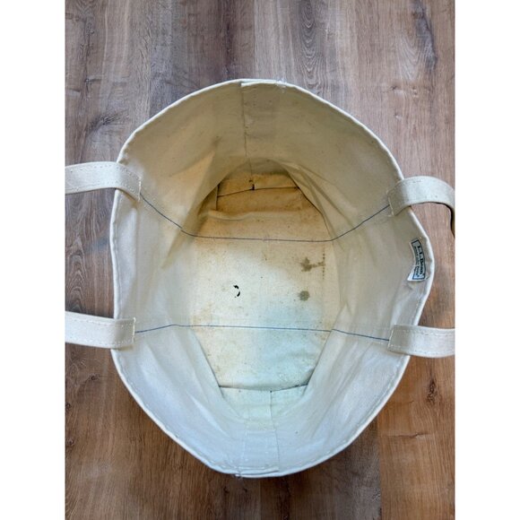 Vintage 90s L.L. Bean Boat And Tote Bag Navy Natural Canvas 23x14 - Picture 8 of 8